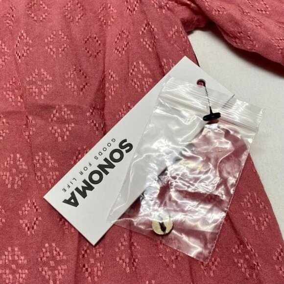 Sonoma Women's Blouse XL Long Sleeve V-Neck Pheasant Style Mauve Ruffle Cuff NWT - Picture 11 of 12